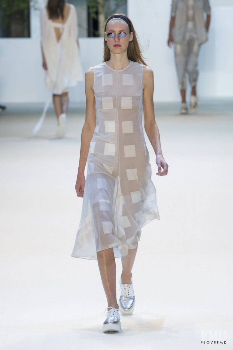 Susanne Knipper featured in  the Akris fashion show for Spring/Summer 2016