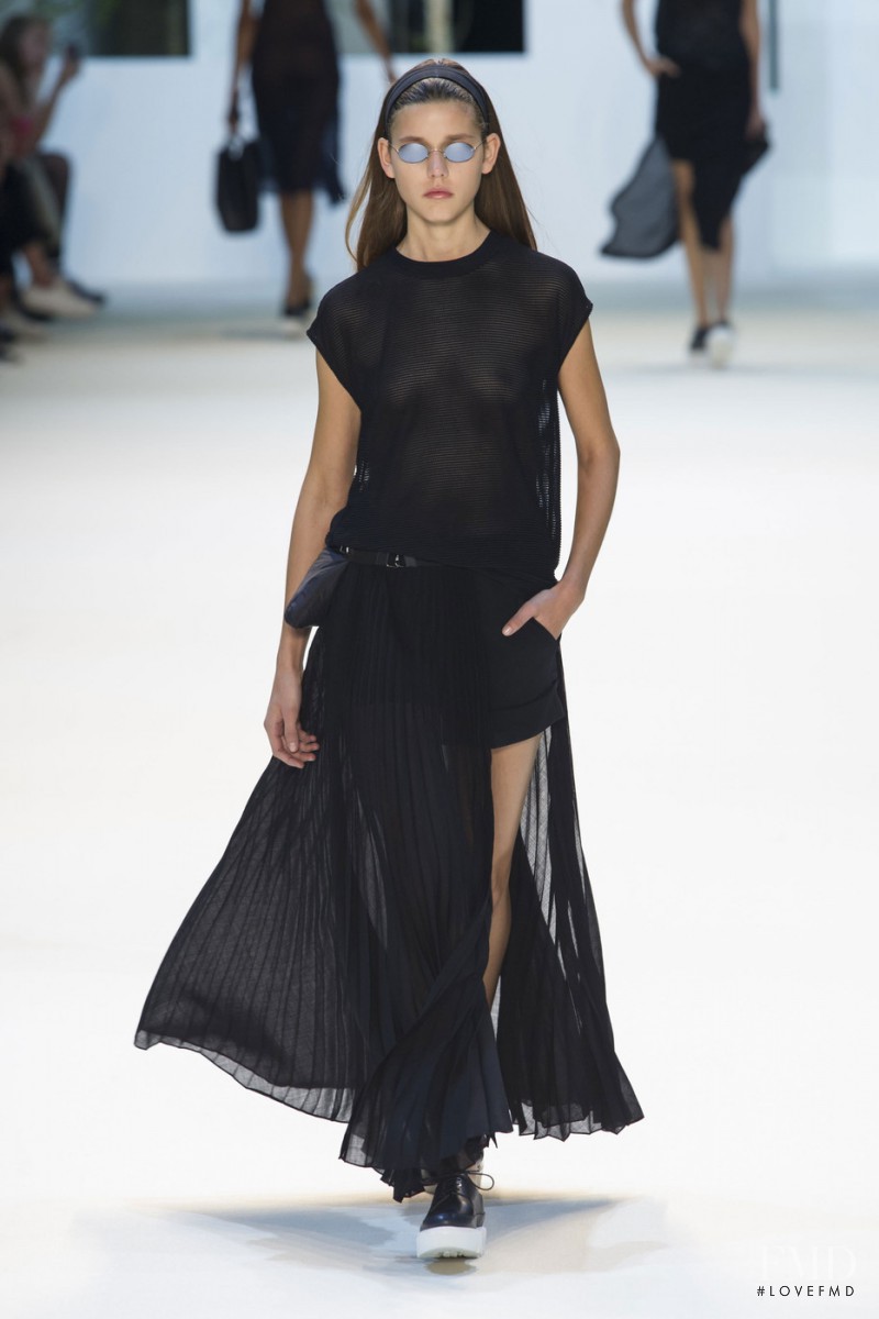 Vivienne Rohner featured in  the Akris fashion show for Spring/Summer 2016