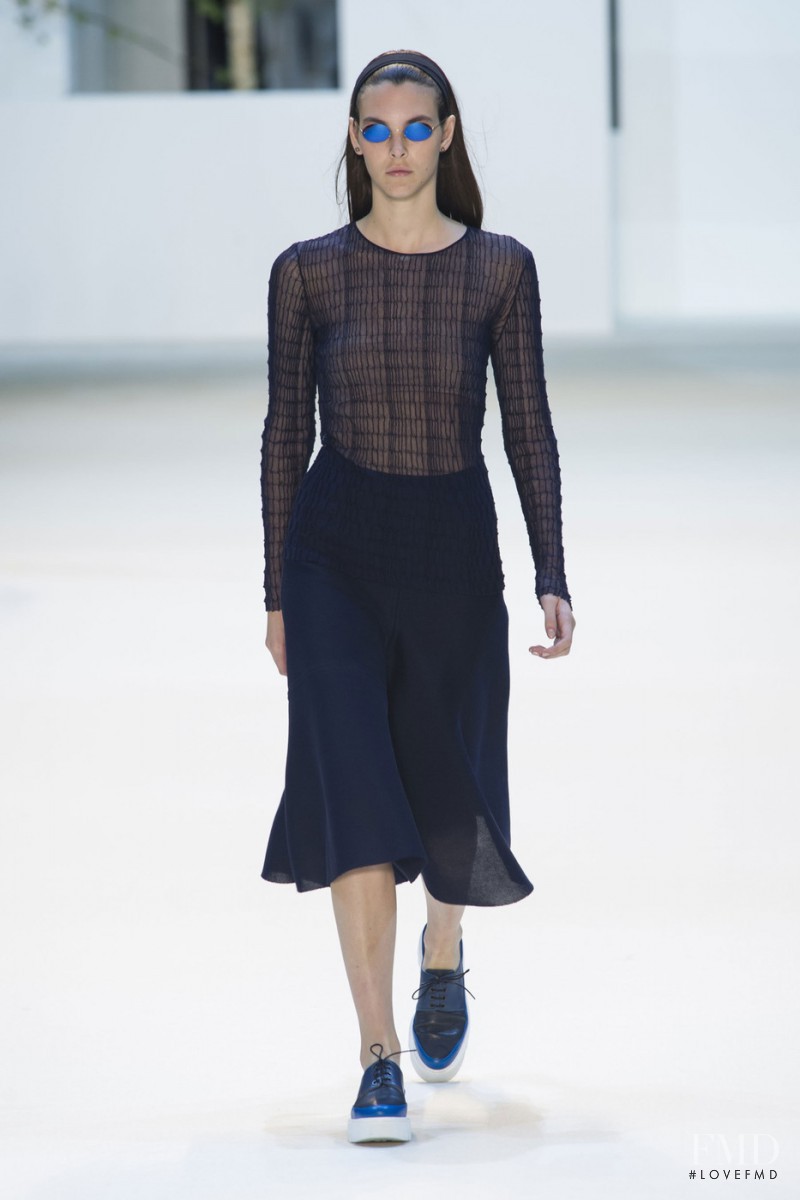 Vittoria Ceretti featured in  the Akris fashion show for Spring/Summer 2016