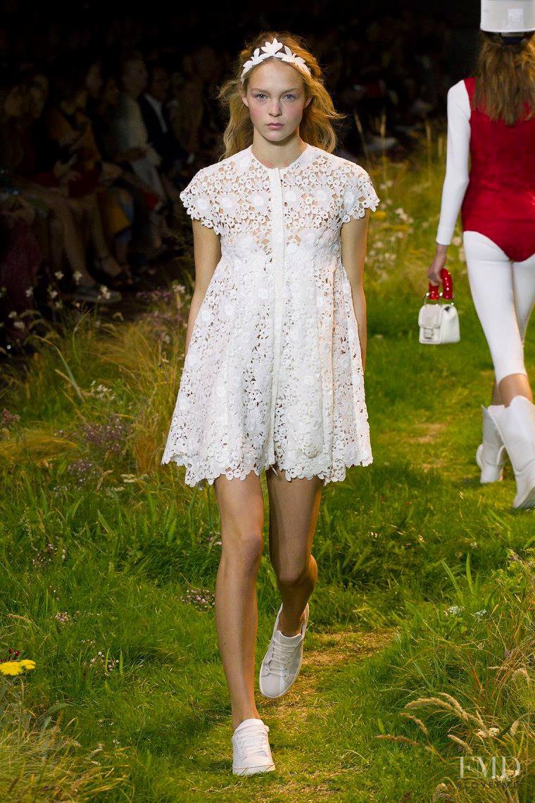 Emma Lund featured in  the Moncler Gamme Rouge fashion show for Spring/Summer 2016