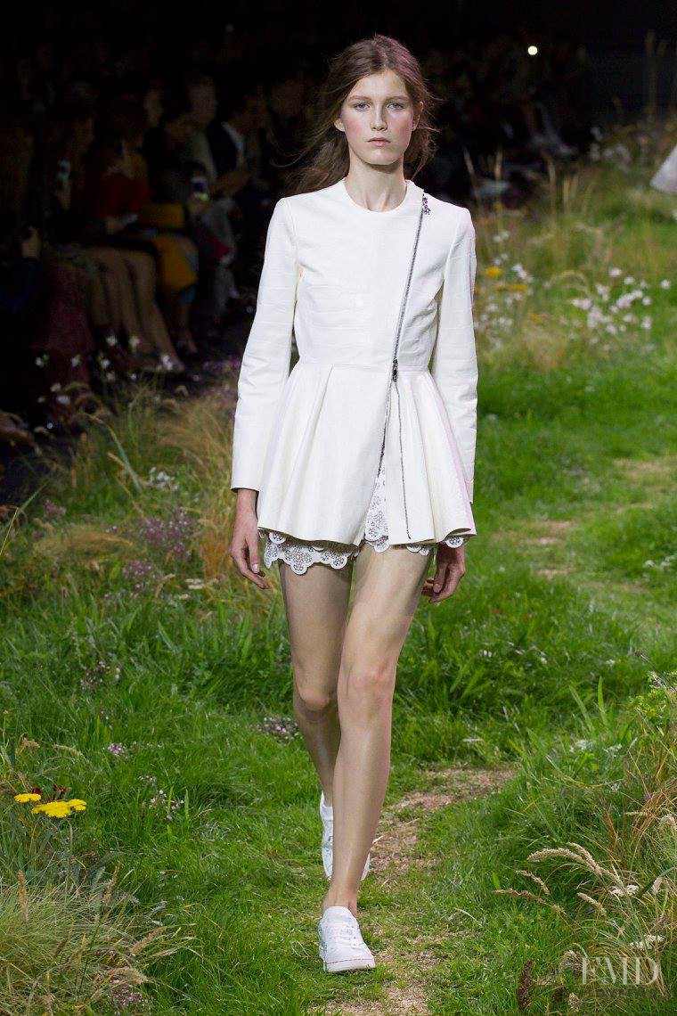 Tessa Bruinsma featured in  the Moncler Gamme Rouge fashion show for Spring/Summer 2016