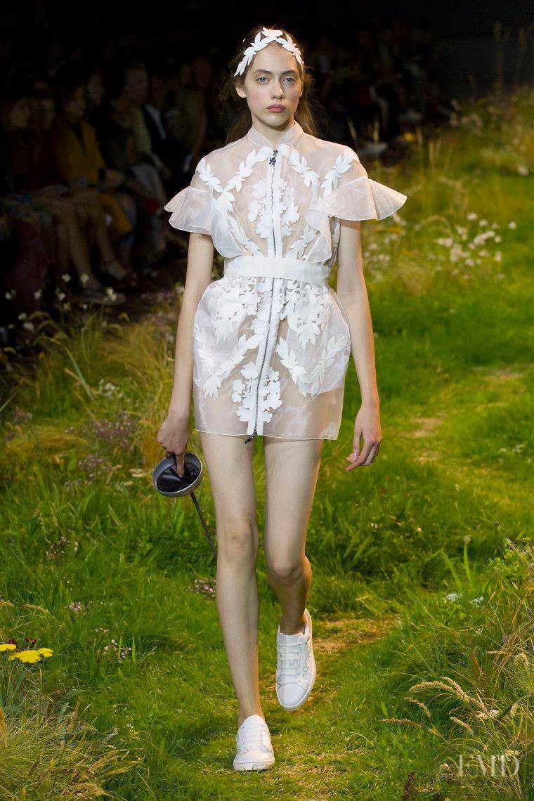 Odette Pavlova featured in  the Moncler Gamme Rouge fashion show for Spring/Summer 2016