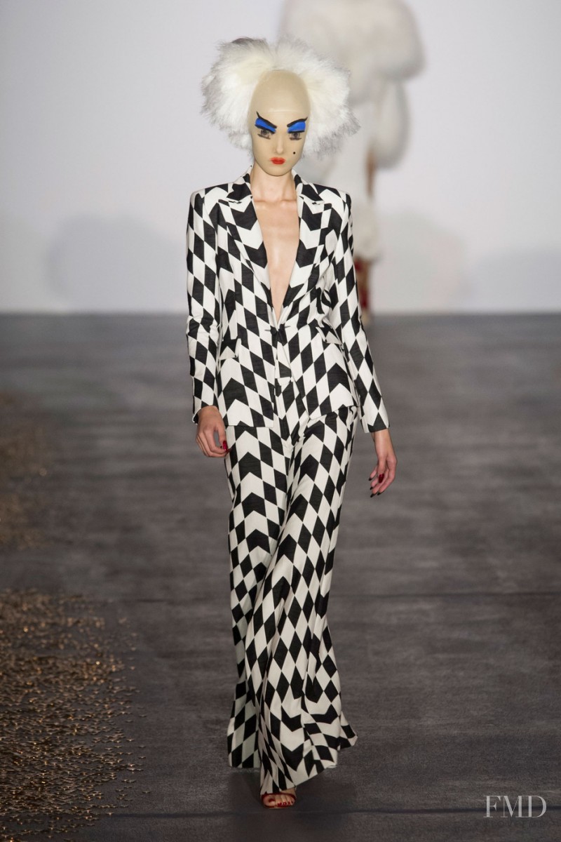 Yumi Lambert featured in  the Gareth Pugh fashion show for Spring/Summer 2016