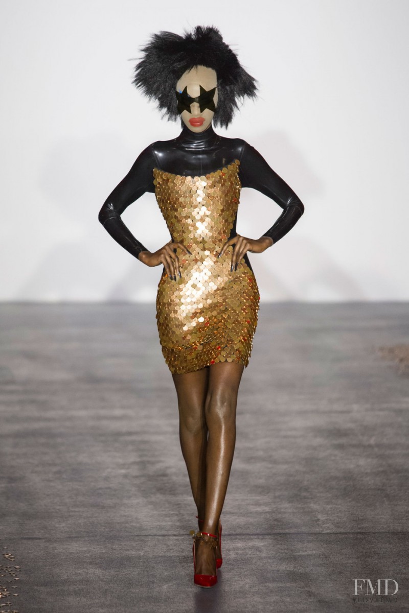 Aamito Stacie Lagum featured in  the Gareth Pugh fashion show for Spring/Summer 2016