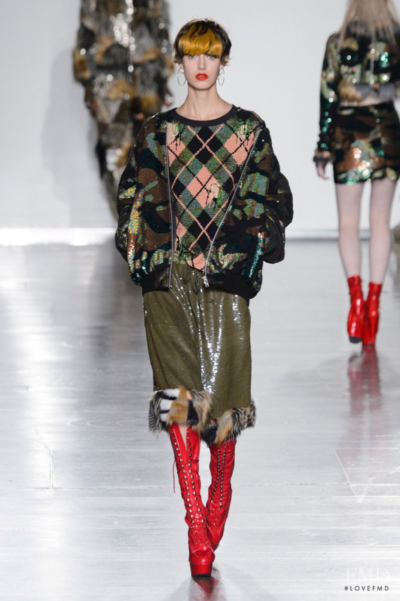 Alyosha Kovalyova featured in  the Ashish fashion show for Autumn/Winter 2015