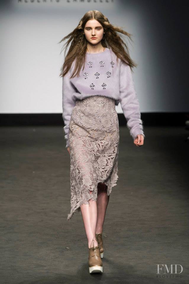 Luba Hryniv featured in  the Alberto Zambelli fashion show for Autumn/Winter 2015