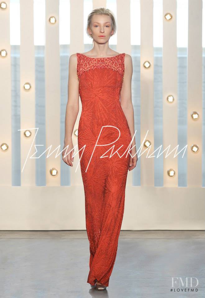 Maggie Maurer featured in  the Jenny Packham fashion show for Autumn/Winter 2014