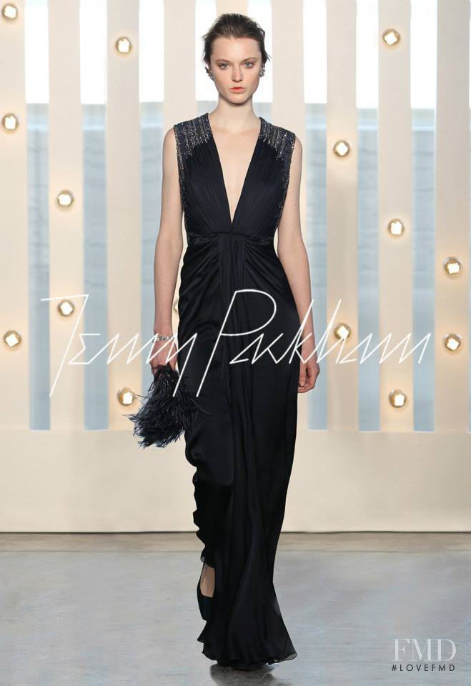 Lieve Dannau featured in  the Jenny Packham fashion show for Autumn/Winter 2014