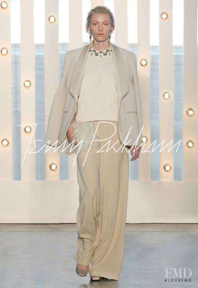 Maggie Maurer featured in  the Jenny Packham fashion show for Autumn/Winter 2014