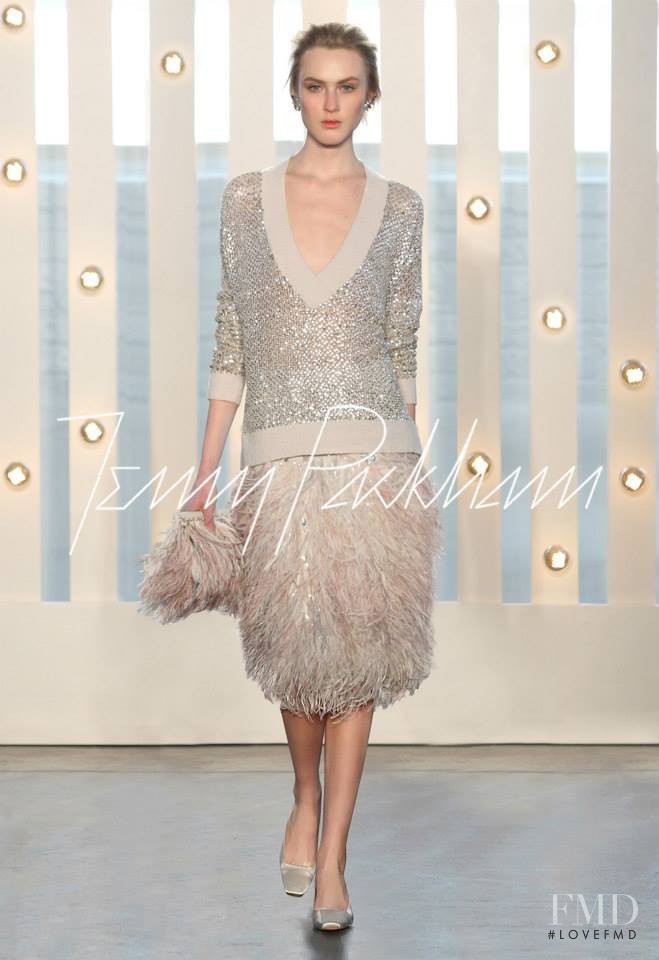 Caroline Mathis featured in  the Jenny Packham fashion show for Autumn/Winter 2014