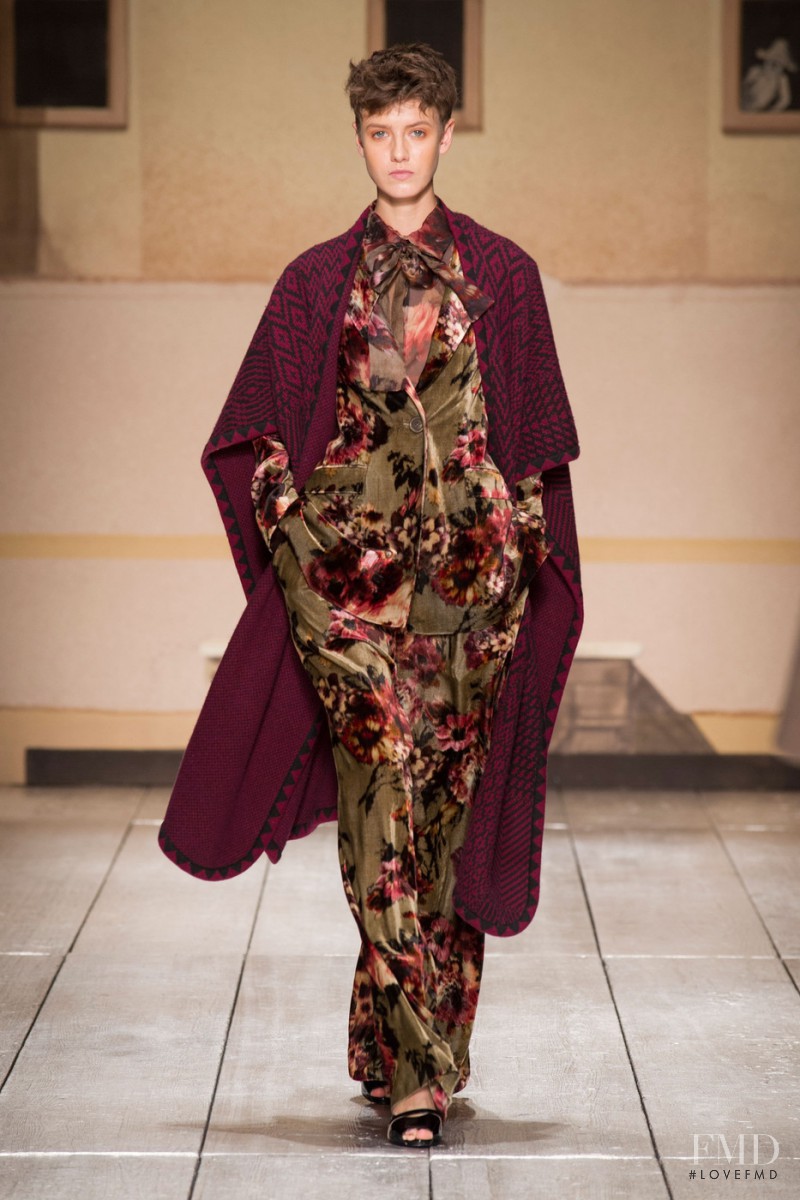 Alyosha Kovalyova featured in  the Laura Biagiotti fashion show for Autumn/Winter 2014