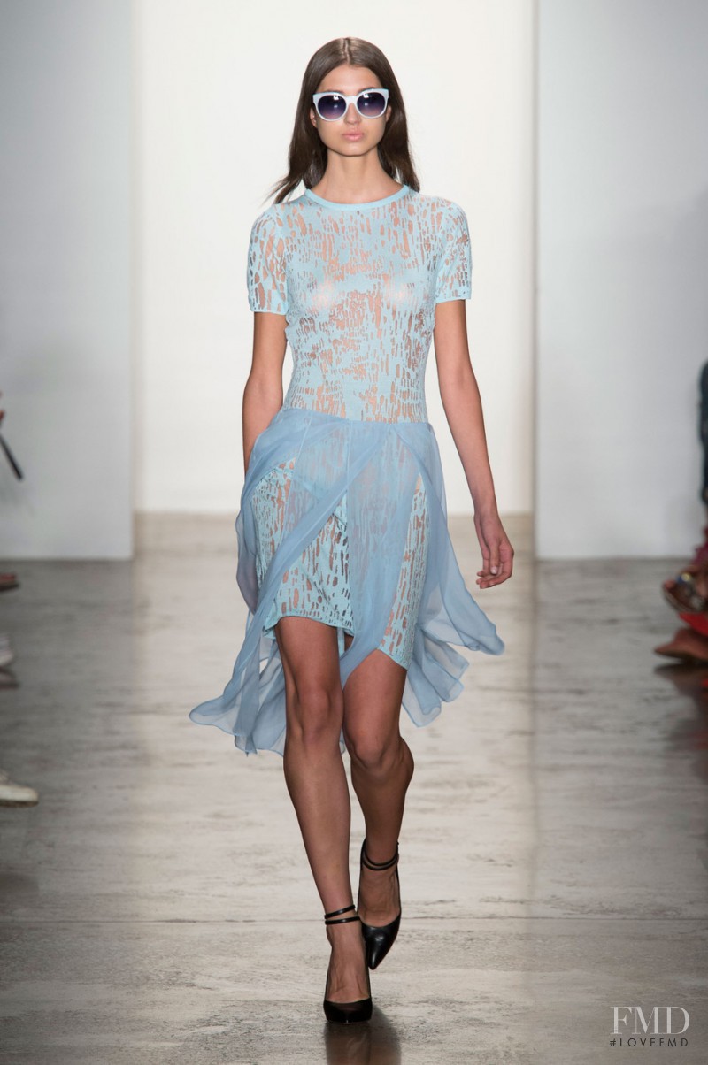 Roberta Pecoraro featured in  the Timo Weiland fashion show for Spring/Summer 2015