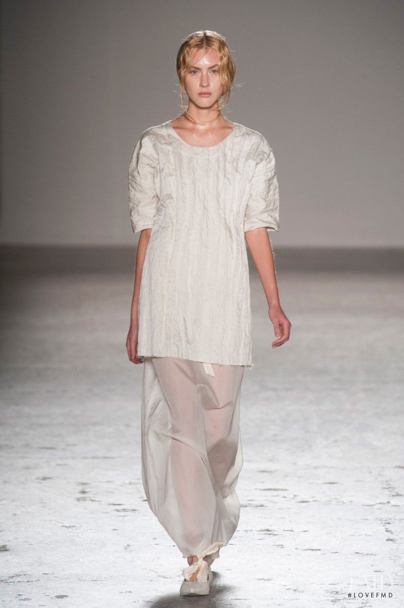 Caroline Mathis featured in  the Uma Wang fashion show for Spring/Summer 2014