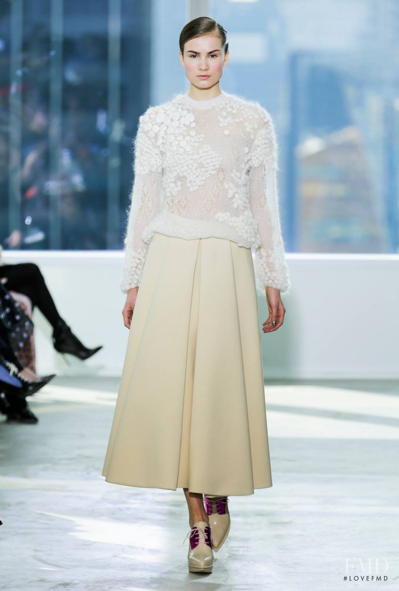 Andrea Jorgensen featured in  the Delpozo fashion show for Autumn/Winter 2014