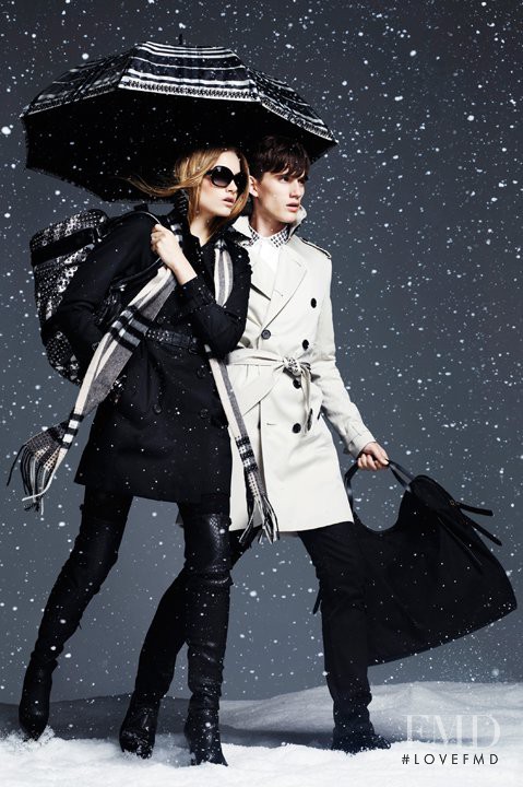 Emma Maclaren featured in  the Burberry Winter Storms advertisement for Autumn/Winter 2011