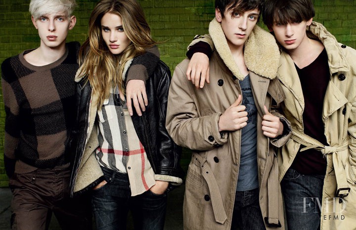 Rosie Huntington-Whiteley featured in  the Burberry advertisement for Autumn/Winter 2010