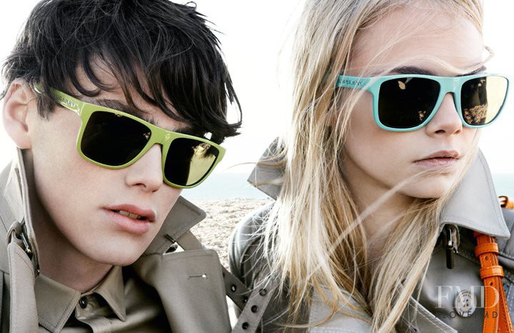 Cara Delevingne featured in  the Burberry Eyewear advertisement for Spring/Summer 2011