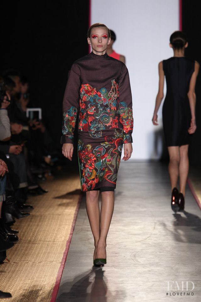 Maggie Maurer featured in  the Cedric Charlier fashion show for Autumn/Winter 2013