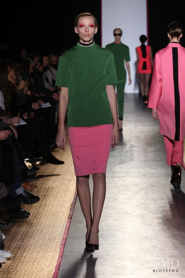 Maggie Maurer featured in  the Cedric Charlier fashion show for Autumn/Winter 2013