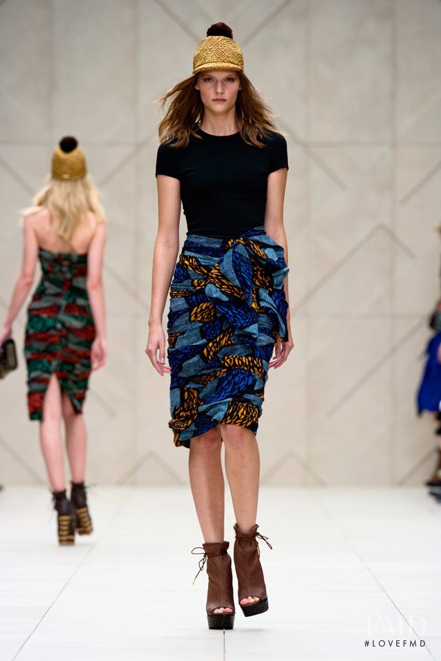 Sara Blomqvist featured in  the Burberry Prorsum fashion show for Spring/Summer 2012