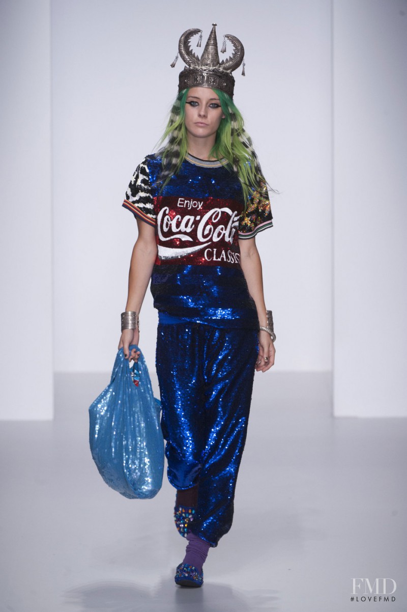 Chloe Norgaard featured in  the Ashish fashion show for Spring/Summer 2014