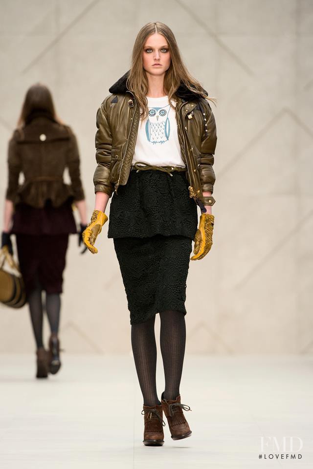 Lieve Dannau featured in  the Burberry Prorsum fashion show for Autumn/Winter 2012