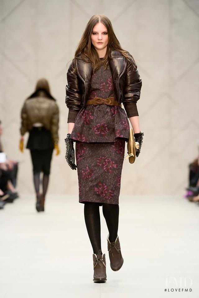 Sara Blomqvist featured in  the Burberry Prorsum fashion show for Autumn/Winter 2012