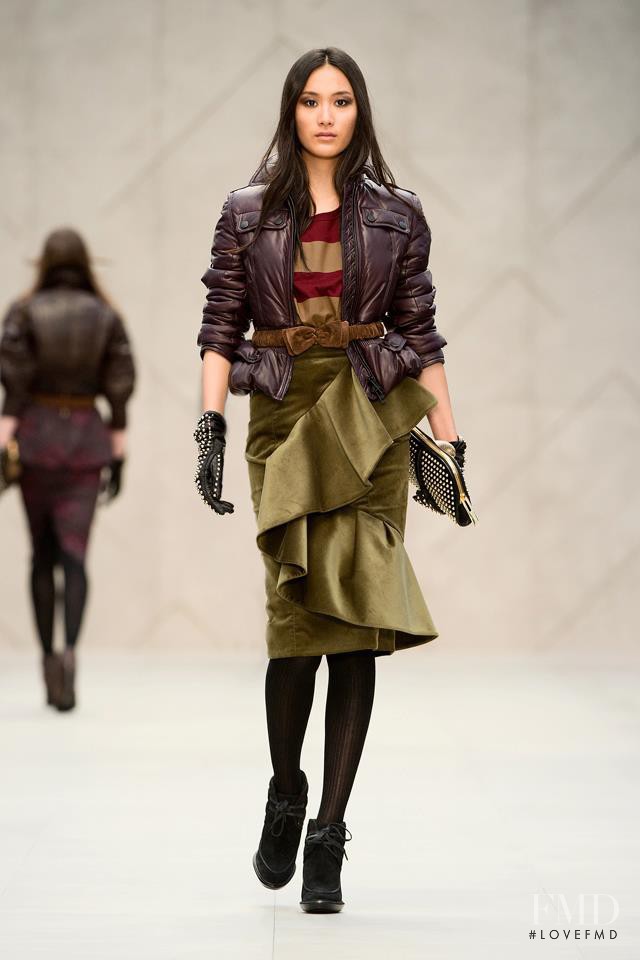 Shu Pei featured in  the Burberry Prorsum fashion show for Autumn/Winter 2012