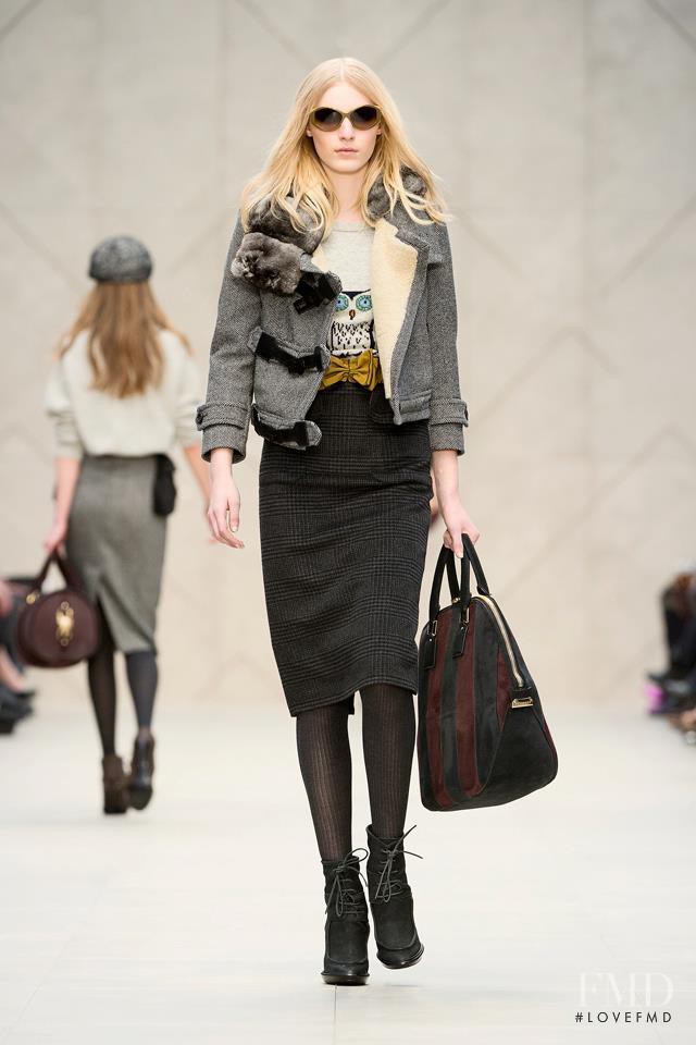 Julia Nobis featured in  the Burberry Prorsum fashion show for Autumn/Winter 2012