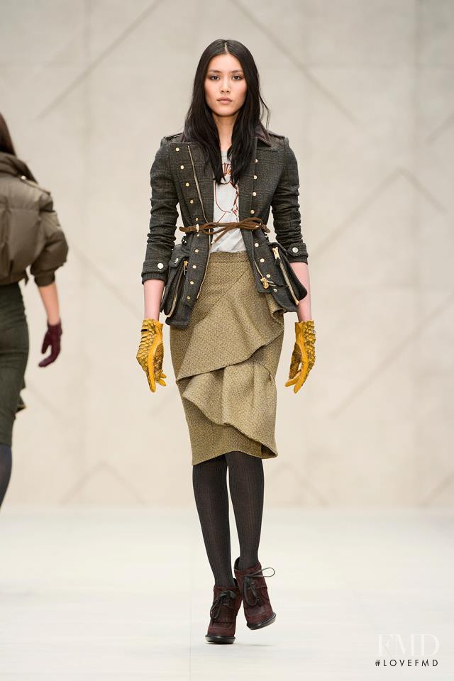 Liu Wen featured in  the Burberry Prorsum fashion show for Autumn/Winter 2012