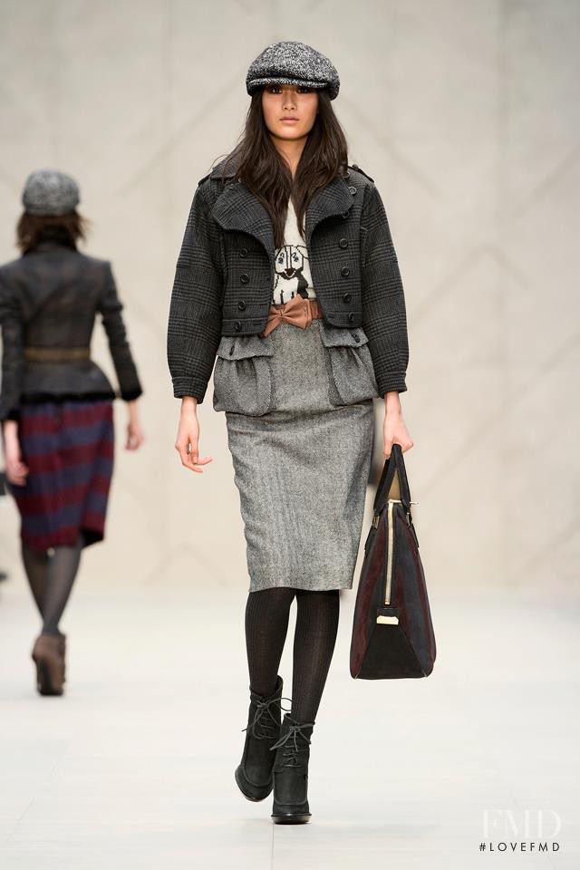 Shu Pei featured in  the Burberry Prorsum fashion show for Autumn/Winter 2012