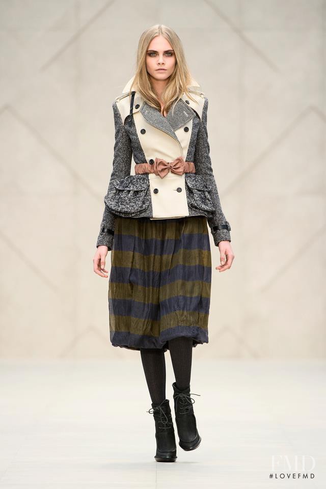 Cara Delevingne featured in  the Burberry Prorsum fashion show for Autumn/Winter 2012