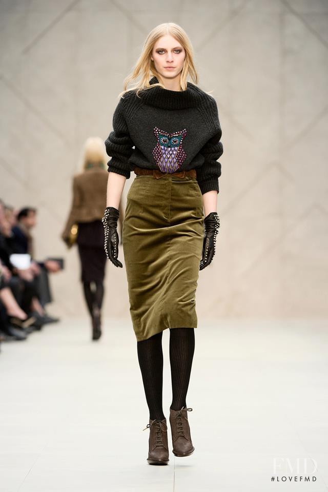 Julia Nobis featured in  the Burberry Prorsum fashion show for Autumn/Winter 2012