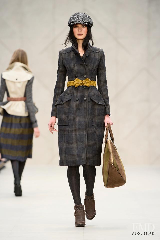 Lina Zhang featured in  the Burberry Prorsum fashion show for Autumn/Winter 2012