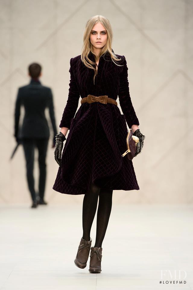 Cara Delevingne featured in  the Burberry Prorsum fashion show for Autumn/Winter 2012