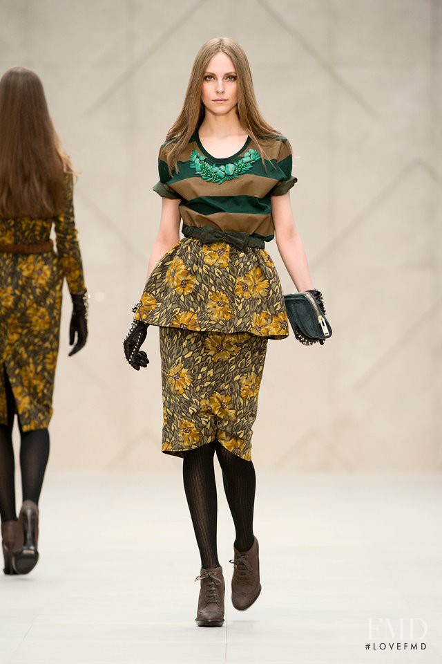 Camilla Babbington featured in  the Burberry Prorsum fashion show for Autumn/Winter 2012