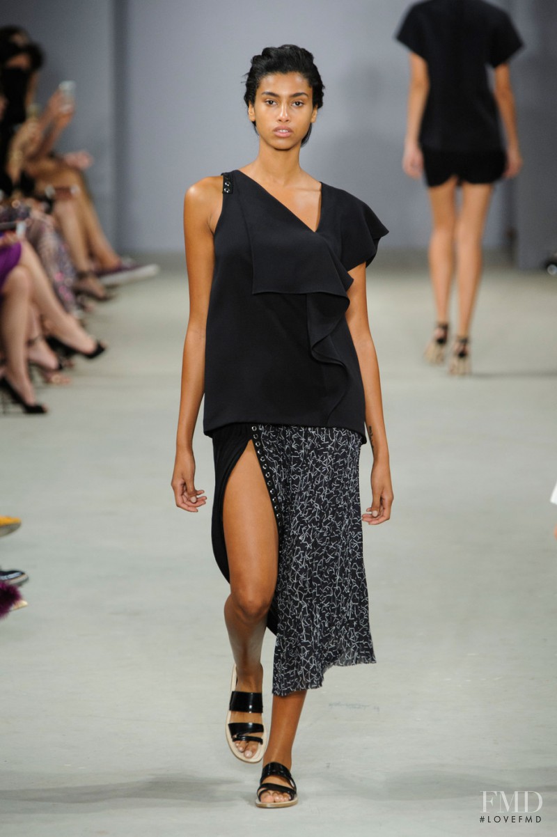 Imaan Hammam featured in  the J Mendel fashion show for Spring/Summer 2016