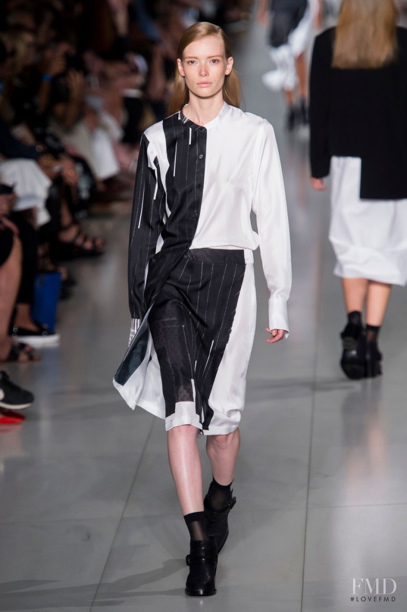 Julia Hafstrom featured in  the DKNY fashion show for Spring/Summer 2016