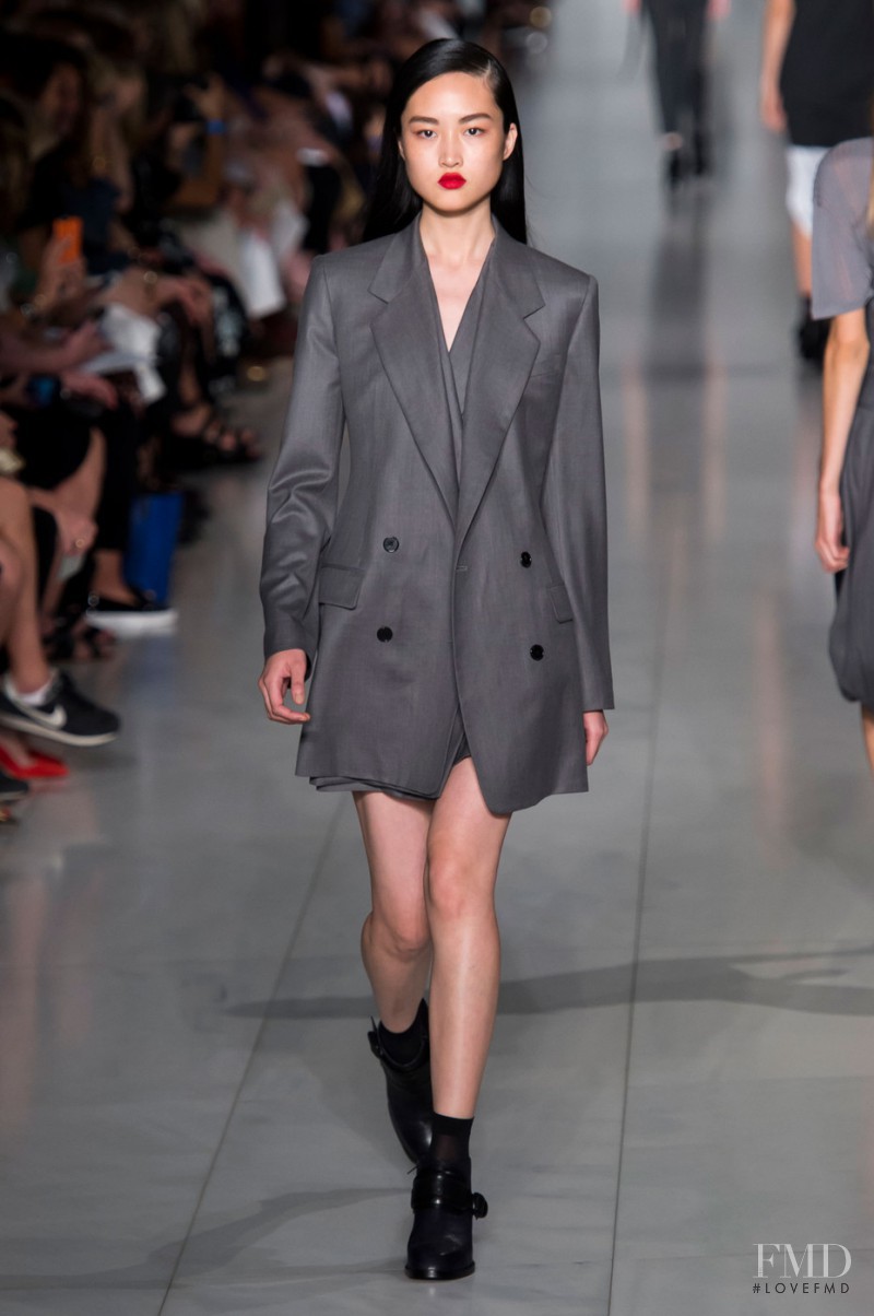 Jing Wen featured in  the DKNY fashion show for Spring/Summer 2016
