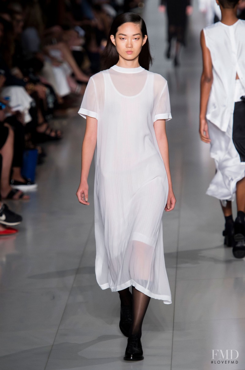 Hyun Ji Shin featured in  the DKNY fashion show for Spring/Summer 2016