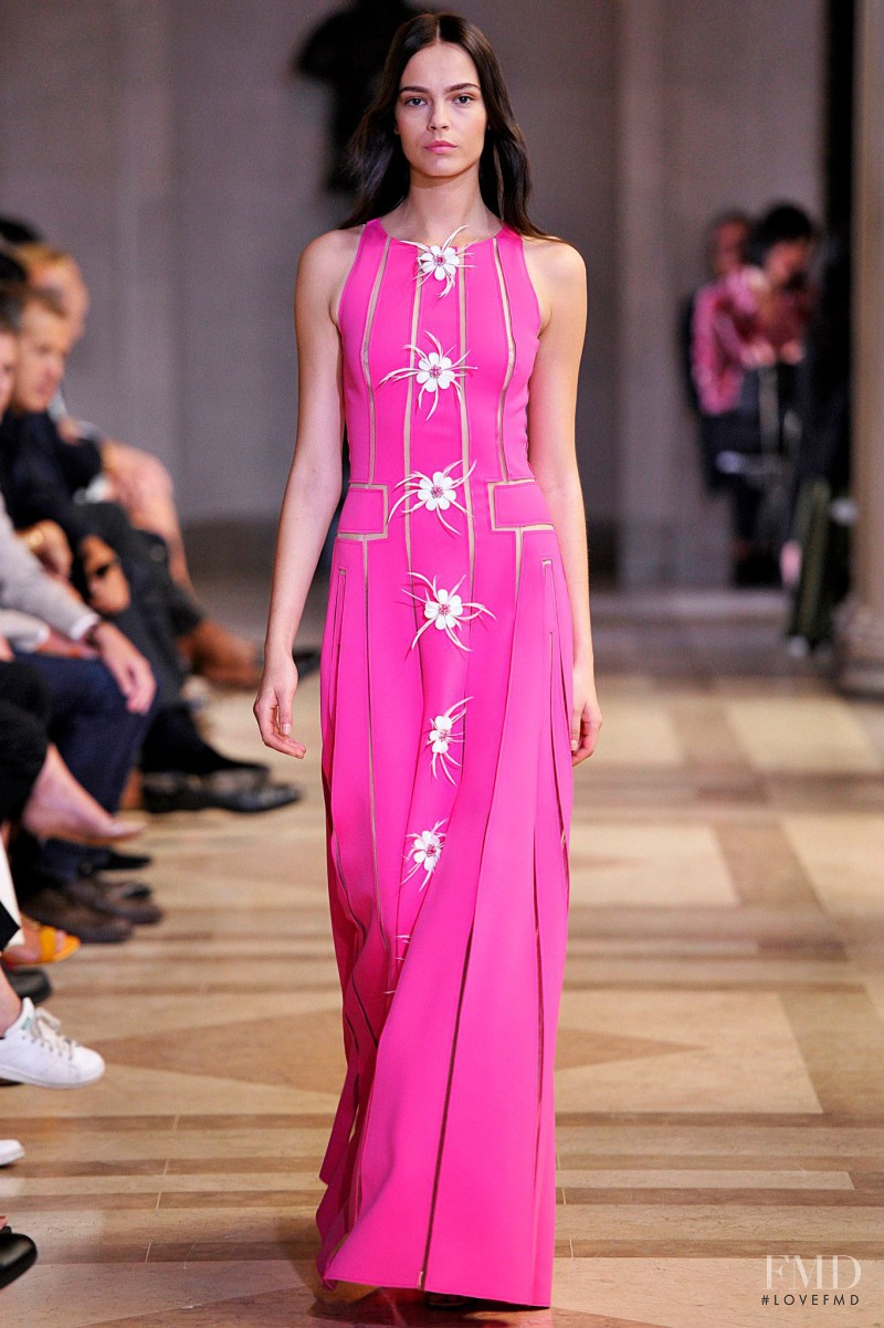 Mina Cvetkovic featured in  the Carolina Herrera fashion show for Spring/Summer 2016
