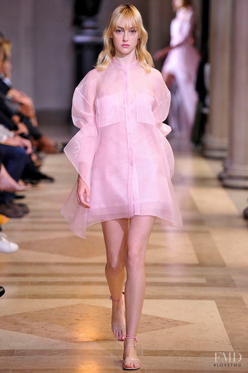 Frances Coombe featured in  the Carolina Herrera fashion show for Spring/Summer 2016