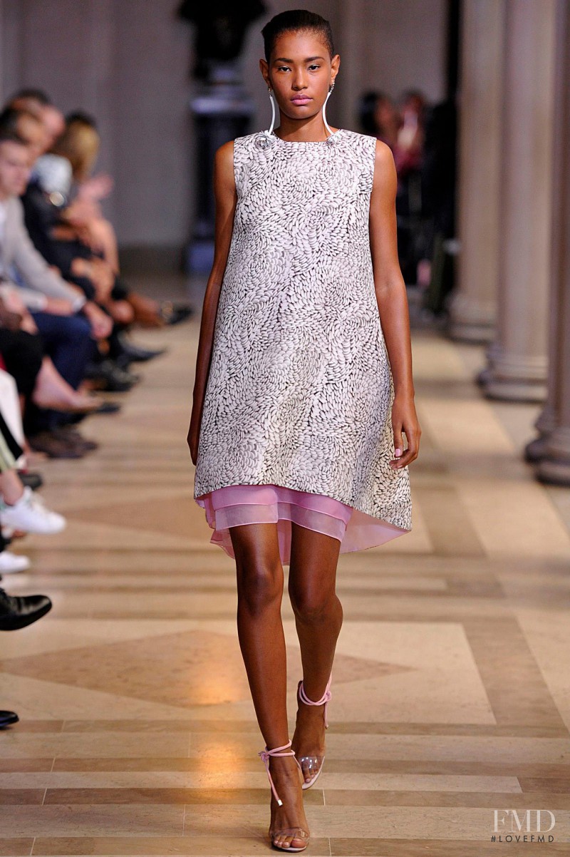 Ysaunny Brito featured in  the Carolina Herrera fashion show for Spring/Summer 2016