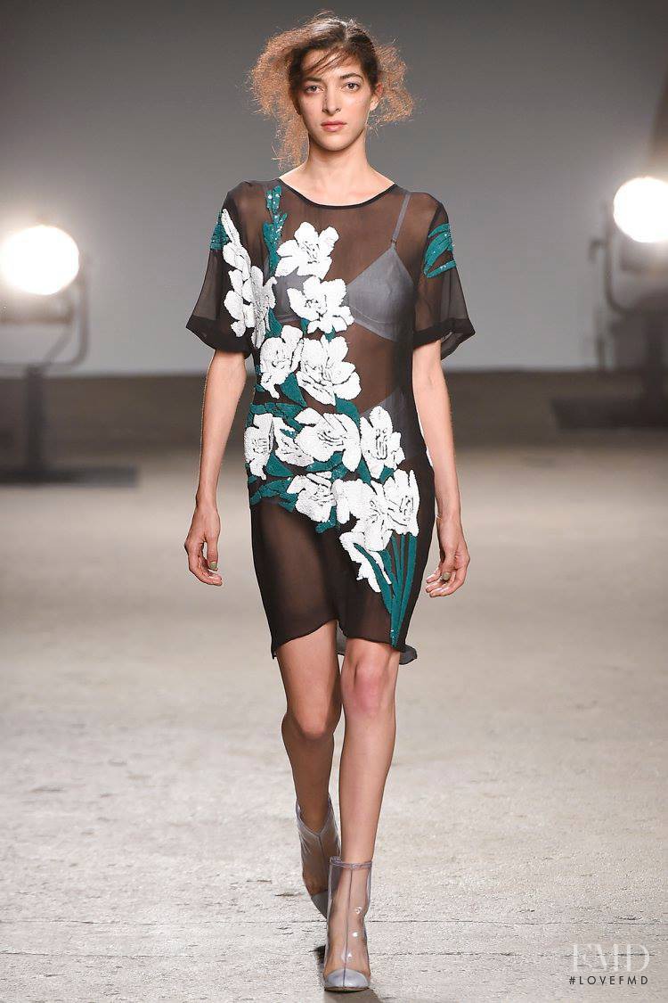 Carmen Julia Durán featured in  the Tracy Reese fashion show for Spring/Summer 2016