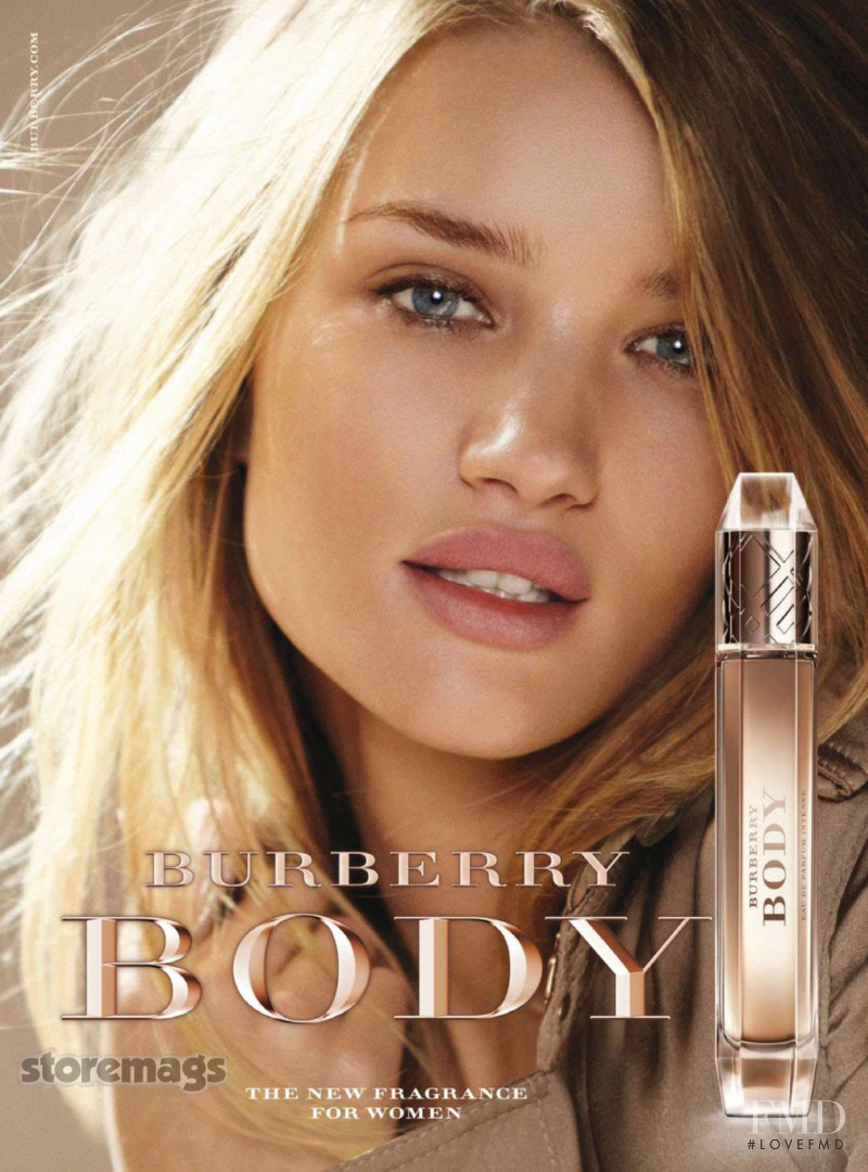 Rosie Huntington-Whiteley featured in  the Burberry Fragrance Burberry Body Eau de Toilette advertisement for Autumn/Winter 2012