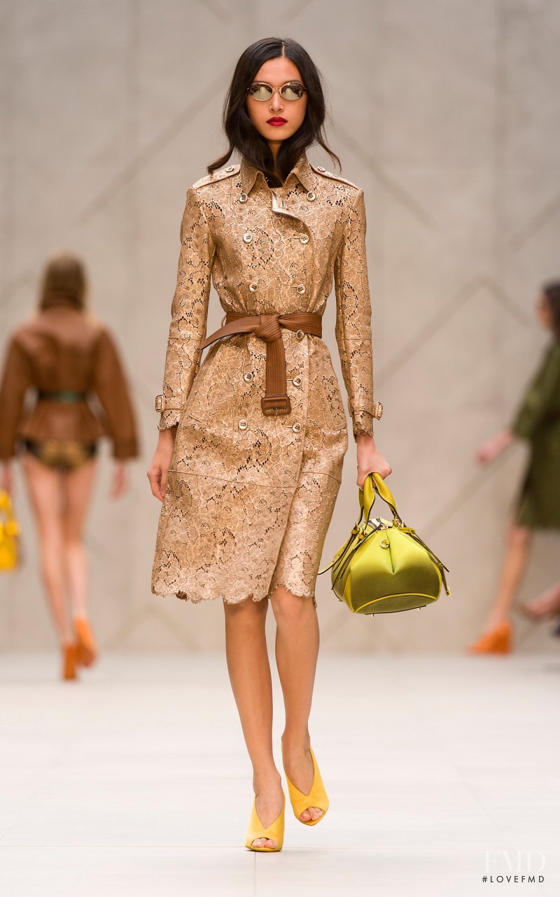 Tian Yi featured in  the Burberry Prorsum fashion show for Spring/Summer 2013