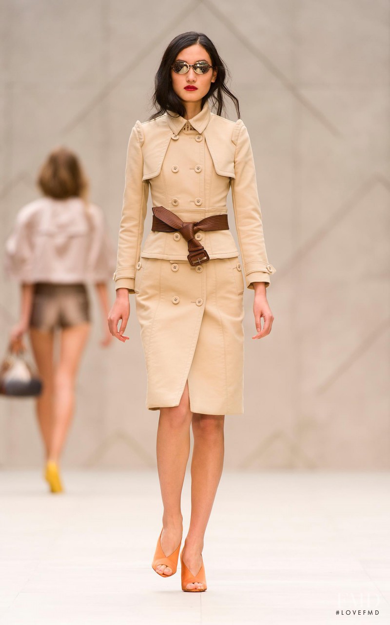 Lina Zhang featured in  the Burberry Prorsum fashion show for Spring/Summer 2013