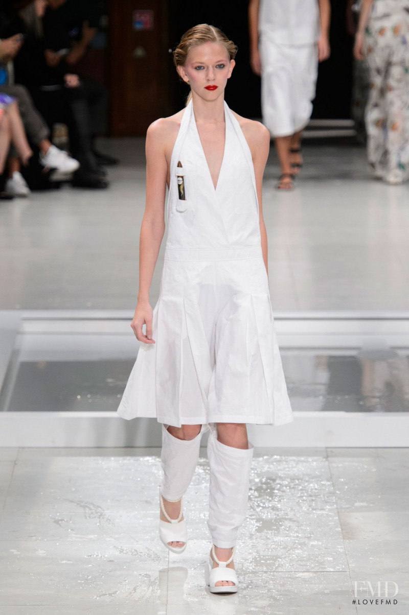 Samantha Bondurant featured in  the Hussein Chalayan fashion show for Spring/Summer 2016