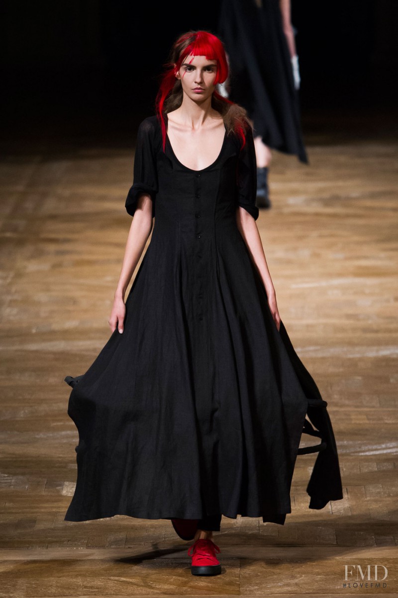 Yulia Ermakova featured in  the Yohji Yamamoto fashion show for Spring/Summer 2016