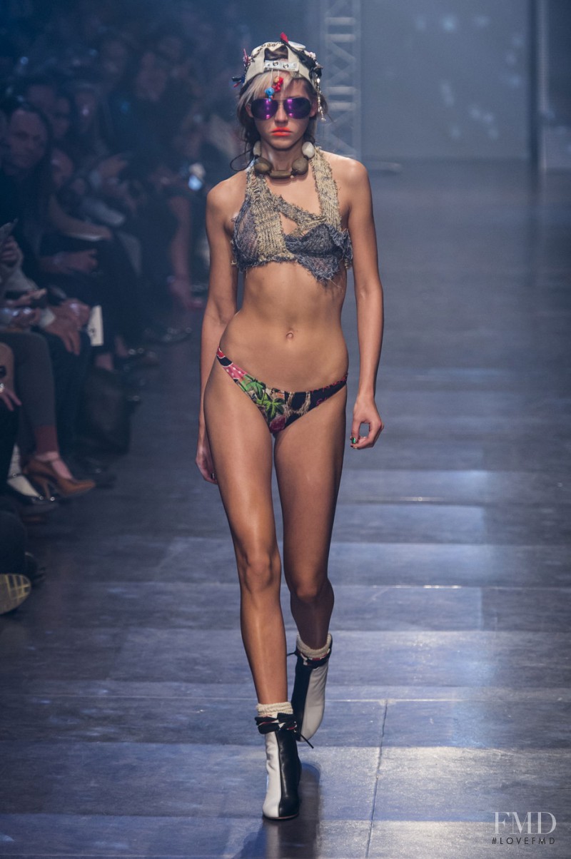 Vivienne Rohner featured in  the Vivienne Westwood Gold Label fashion show for Spring/Summer 2016